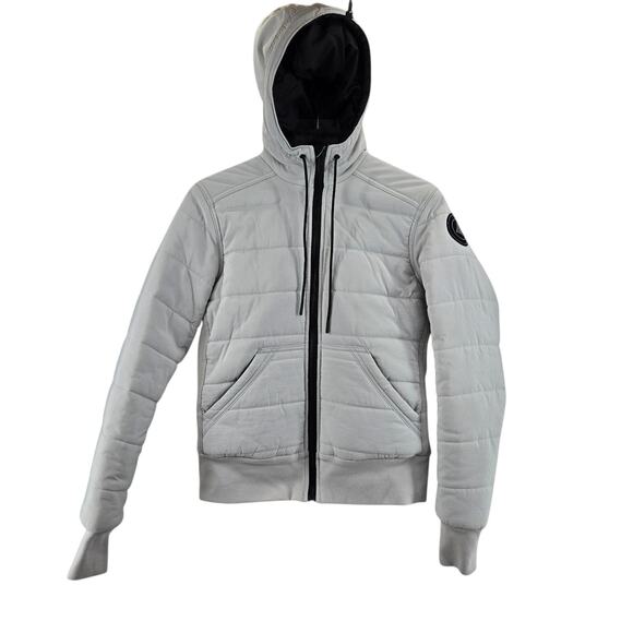 American Giant Jackets & Blazers - American Giant Blizzard Puffer Jacket Womens XS Extra Small Gray White Hood